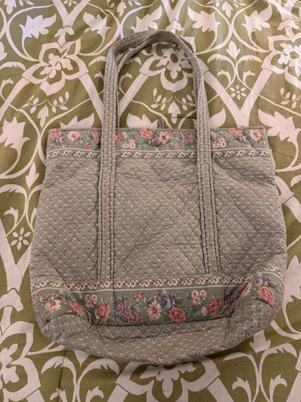 Vintage Mist Green Vera Bradley Tote - Picture 2 of 3